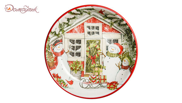 Тарелка суповая Certified Int. Дом снеговика 23см, керамика - фото 1