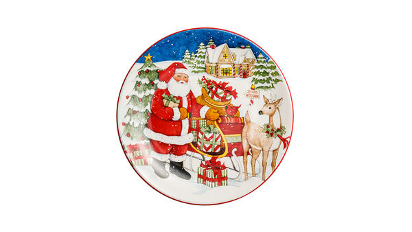 Тарелка закусочная Certified Int. Int. Мастерская Санта-Клауса.Коробки с подарками 23см, керамика