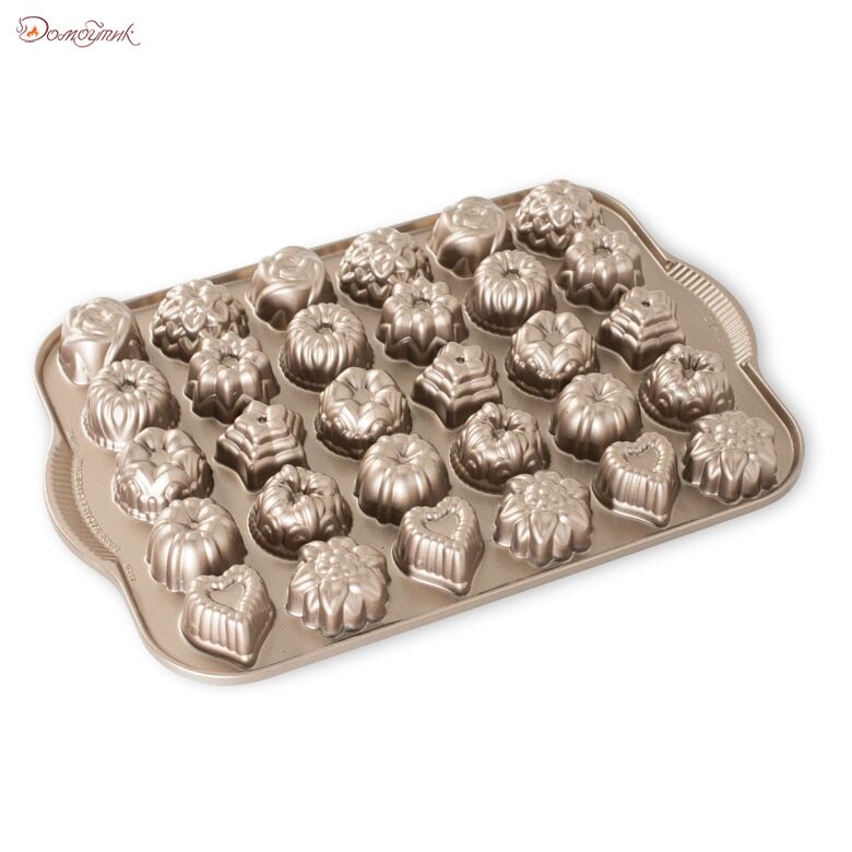 Форма для 30 конфет и пироженных 3D Nordic Ware Кексики, литой алюминий (золотая) - фото 1