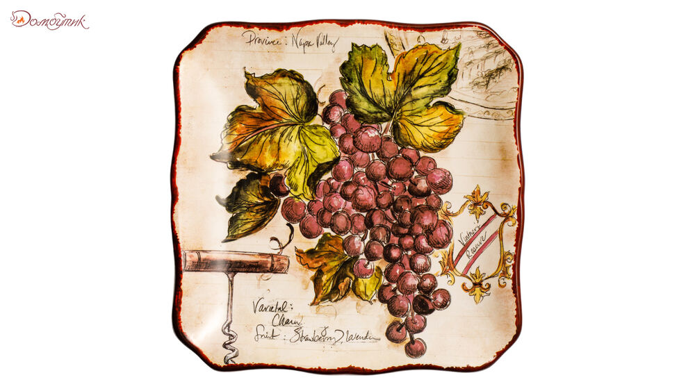 Тарелка закусочная Certified Int. Виноделие.Красный виноград-2 21 см, керамика - фото 1