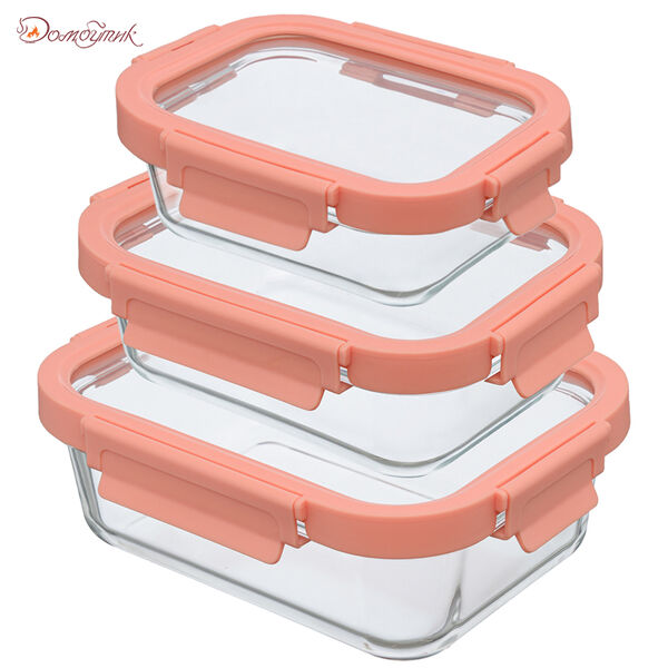 Набор контейнеров для запекания и хранения Smart Solutions, розовый, 3 шт. - фото 1