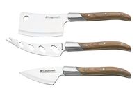 Набор ножей для сыра Legnoart Reggio, 3 предмета, японская сталь, ручки из светлого дерева - фото 1
