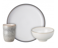 Набор посуды 3 предмета Белая дымка (стакан, тарелка, салатник) - фото 1