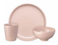 Набор посуды 3 предмета Облака Роуз (стакан, тарелка, салатник) - фото 1