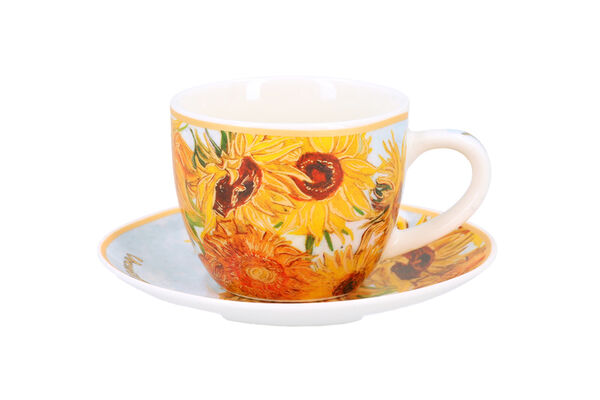 Чашка с блюдцем Подсолнухи (В. Ван Гог), 0,08 л - фото 1