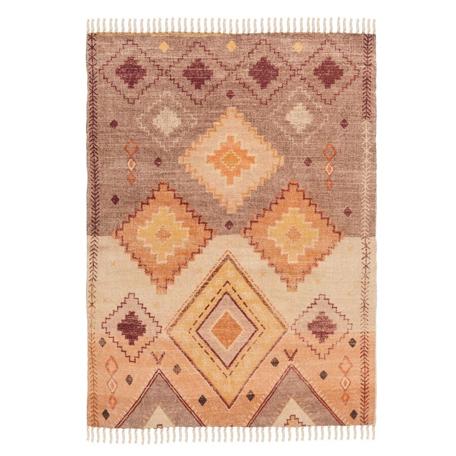 Ковер из хлопка с этническим орнаментом цвета лаванды из коллекции Ethnic, 160x230 см - фото 1