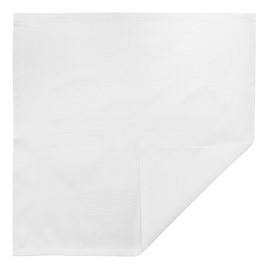 Салфетка сервировочная жаккардовая белого цвета из хлопка с вышивкой из коллекции Essential, 53х53 см - фото 1