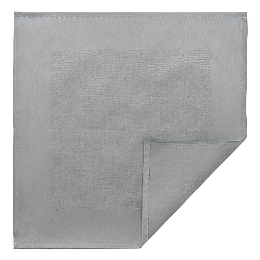 Салфетка сервировочная жаккардовая серого цвета из хлопка с вышивкой из коллекции Essential, 53х53 см - фото 1