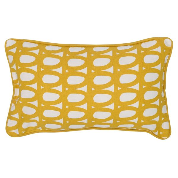 Чехол на подушку с принтом Twirl горчичного цвета из коллекции Cuts&Pieces, 30х50 см - фото 1