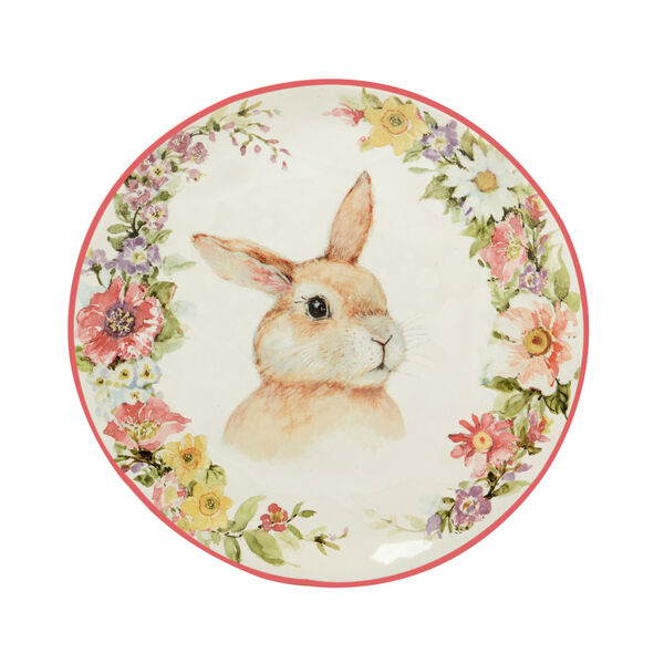 Тарелка закусочная Certified Int. Весенний сад. Кролик, взгляд направо 22 см, керамика