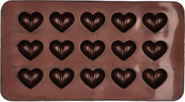 Набор форм для шоколадных конфет и пралине Birkmann Сердечки 21x11,5 см, силикон, 2 шт, 30 конфет