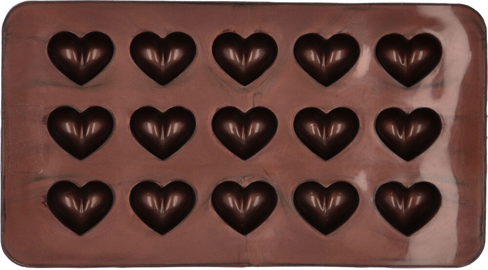 Набор форм для шоколадных конфет и пралине Birkmann Сердечки 21x11,5 см, силикон, 2 шт, 30 конфет - фото 1