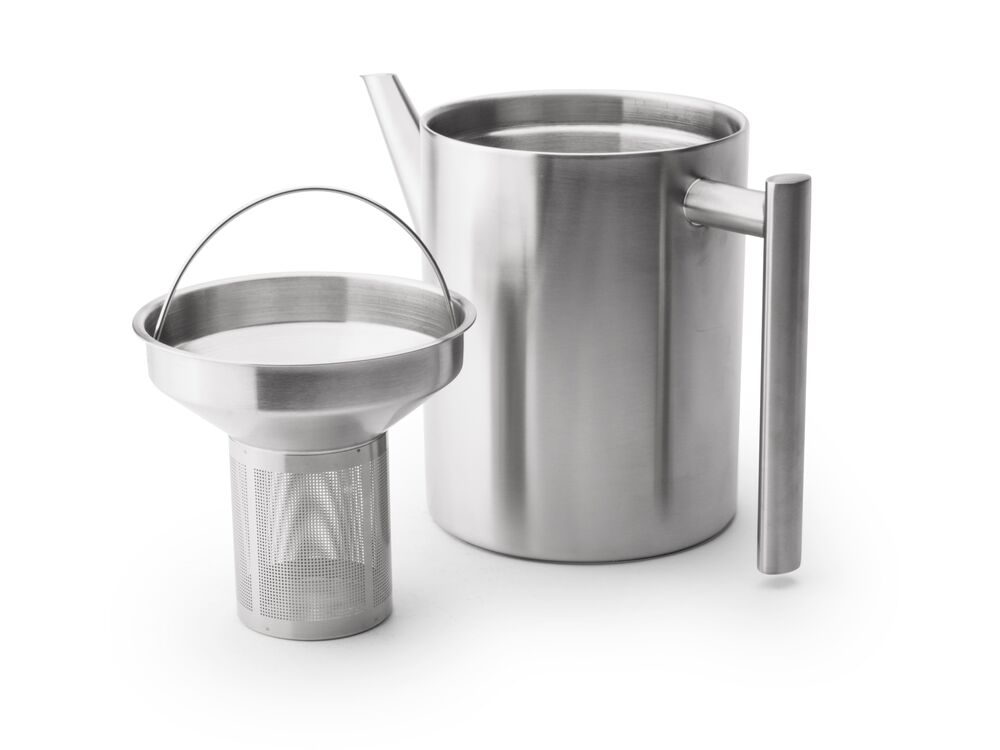 Чайник заварочный Bredemeijer Minuet Cylindre с двойными стенками 1,2 л, сталь, матовый - фото 1
