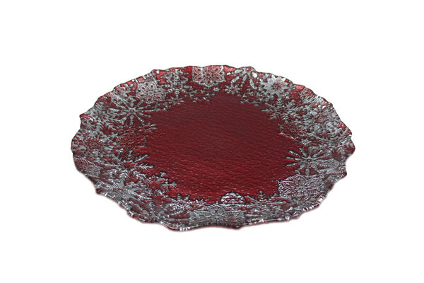 Тарелка "Снежные Узоры" 28 см красная, Akcam