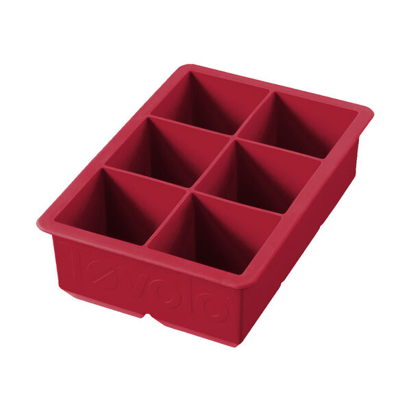 Форма силиконовая для льда Tovolo Королевский куб 5х11х19,5 см, темно-красная - фото 1