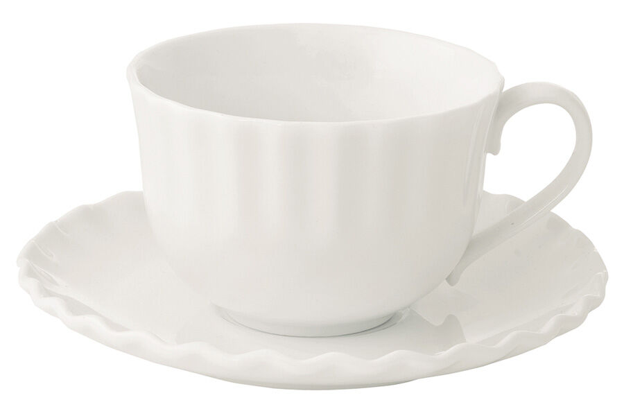 Чашка с блюдцем Onde, белая, 0,25 л - фото 1