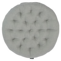 Подушка на стул круглая из стираного льна серого цвета из коллекции Essential, 40х40x4 см - фото 1