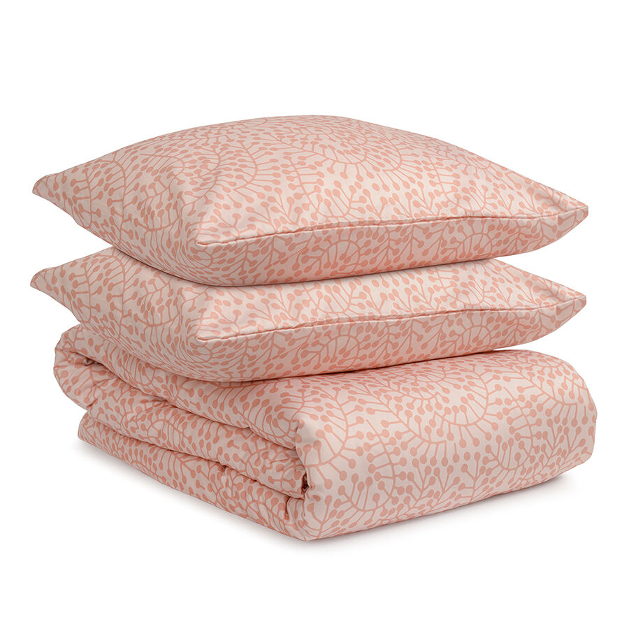 Комплект постельного белья розового цвета с принтом Спелая смородина из коллекции Scandinavian touch, 150х200 см - фото 1