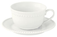 Чашка с блюдцем Tiffany, белая, 0,25 л - фото 1