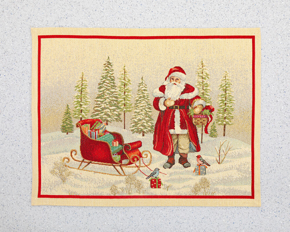 Набор салфеток подстановочных Mix&Match Home Дед Мороз в волшебном лесу 40х50 см, 2 шт, гобелен - фото 1