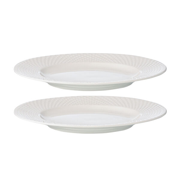 Набор из двух тарелок белого цвета с фактурным рисунком из коллекции Essential, 22см - фото 1
