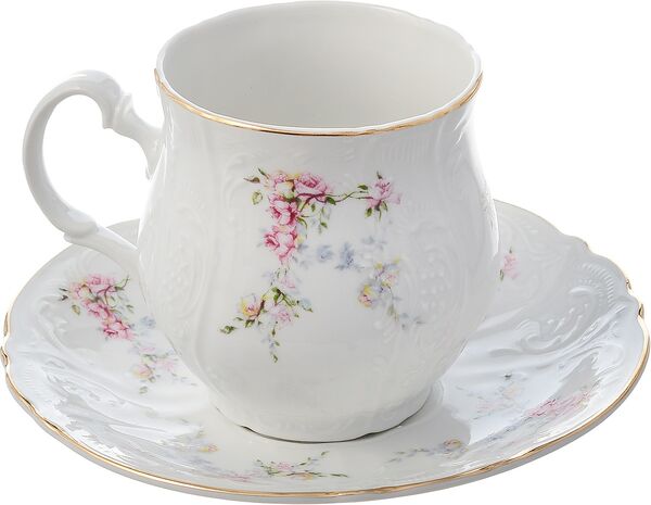 Чашка для чая 310 мл с блюдцем 160 мм "Bernadotte Дикая роза Золото" Thun
