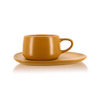 Чашка чайная с блюдцем OGO Outo 300 мл, керамика, желтая - фото 1