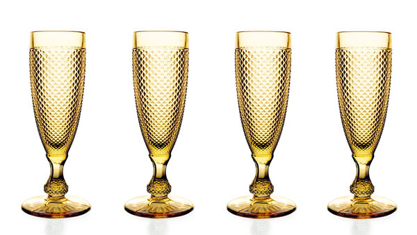 Набор бокалов для шампанского Бикош 110 мл, 4 шт, янтарный, Vista Alegre