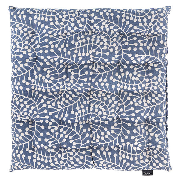 Подушка на стул темно-синего цвета с принтом Спелая Смородина из коллекции Scandinavian touch, 40х40 см - фото 1