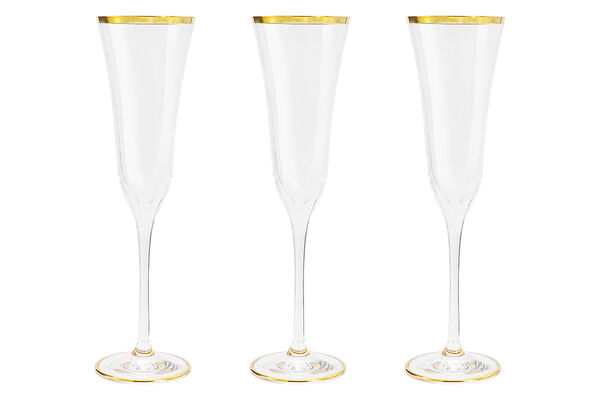 Набор бокалов для шампанского Сабина золото, 0,175 л, 6 шт, Same Decorazione