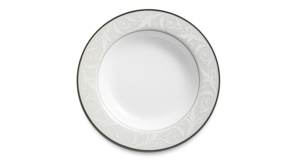 Тарелка суповая Narumi Платиновый ноктюрн 23 см, фарфор костяной - фото 1