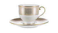 Чашка чайная с блюдцем Narumi Золотой алмаз 240 мл, фарфор костяной - фото 1