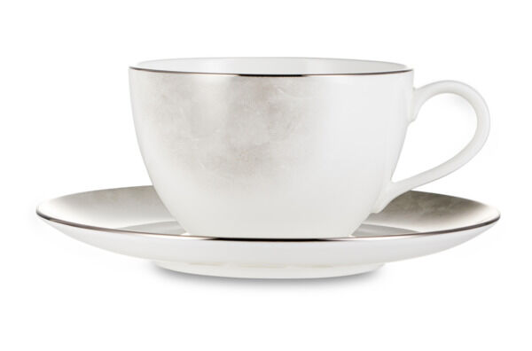 Чашка чайная с блюдцем Narumi Лабиринт 280 мл, фарфор костяной - фото 1
