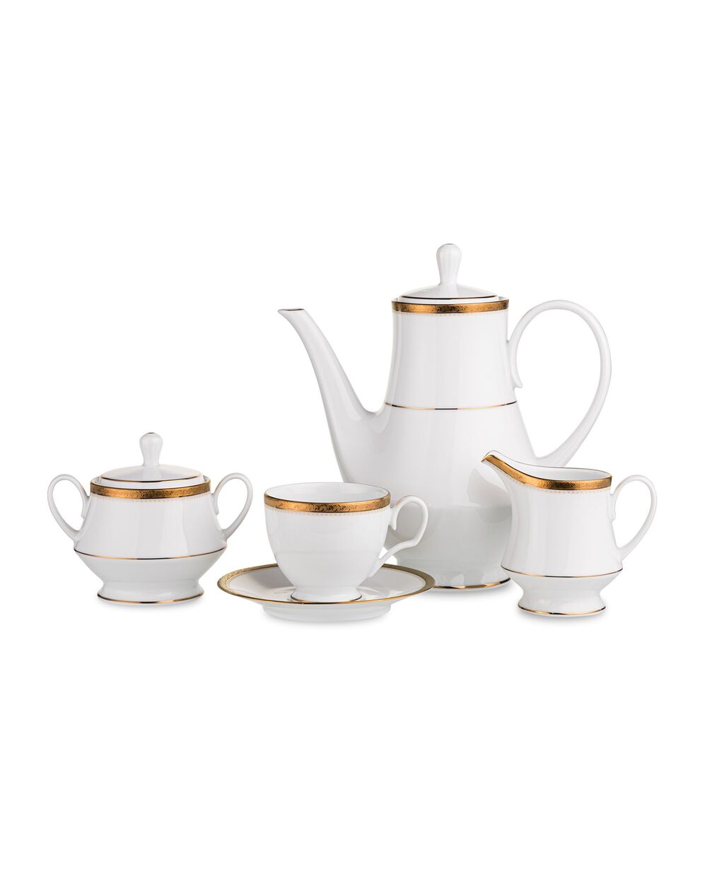 Сервиз чайно-кофейный Noritake Шарлотта Голд на 6 персон 15 предметов - фото 1