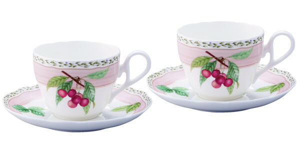Набор чашек чайных с блюдцем Noritake Фруктовый сад 250 мл, 2 шт, розовый, п/к - фото 1