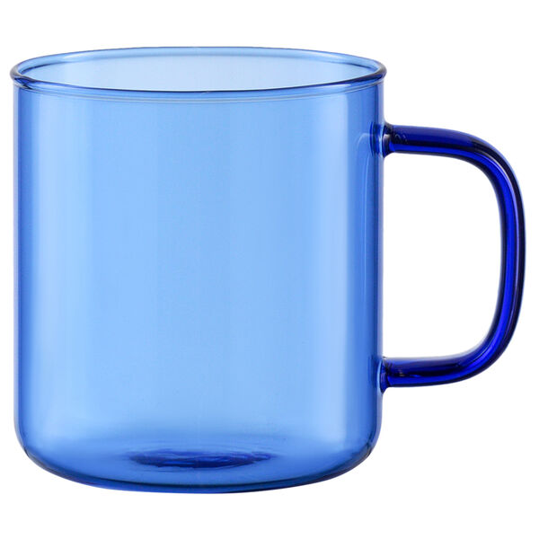 Чашка стеклянная, 350 мл, синяя