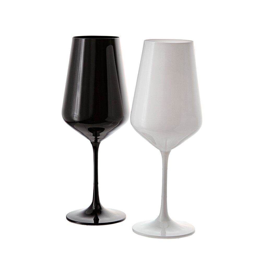 Набор бокалов для вина 2 шт 450 мл Сандра Черно-белый, Bohemia - фото 1
