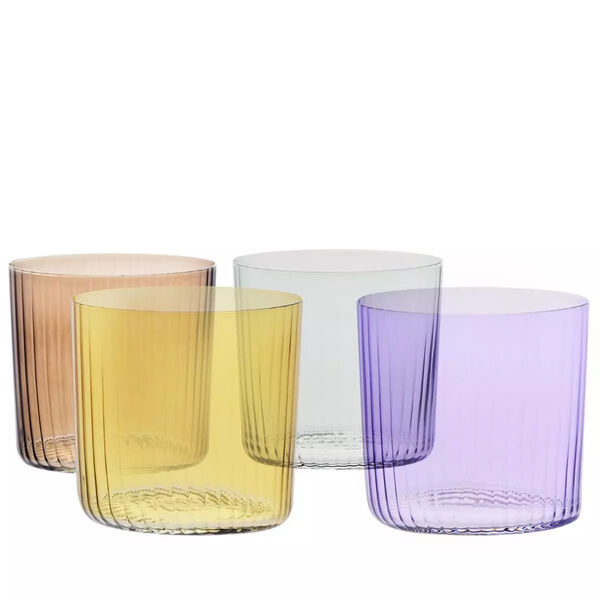 Набор бокалов для воды Деко 350 мл, 4 цвета, 4 шт, стекло - фото 1