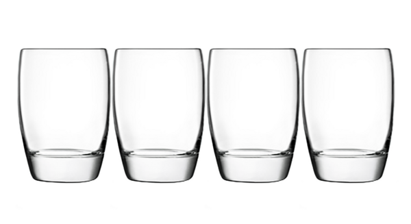 Набор стаканов для воды Микеланджело 340 мл, 4 шт, стекло, Luigi Bormioli