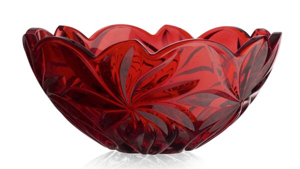 Блюдо 28см Flora red, Aurum Crystal