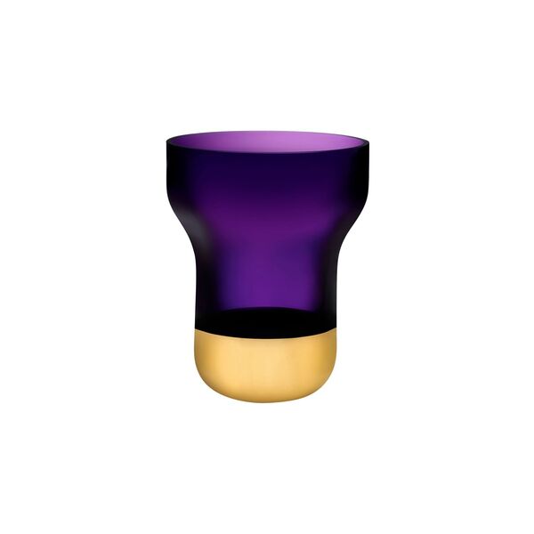 Ваза Контур 25 см, фиолетовая с золотым дном, хрусталь, Nude Glass