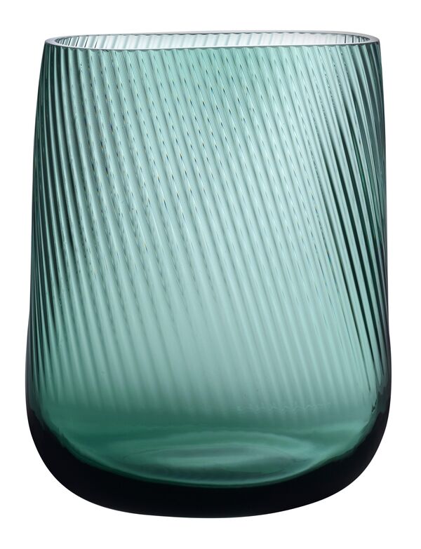 Ваза прямоугольная Опти 24х20 см, стекло хрустальное, зеленая, Nude Glass