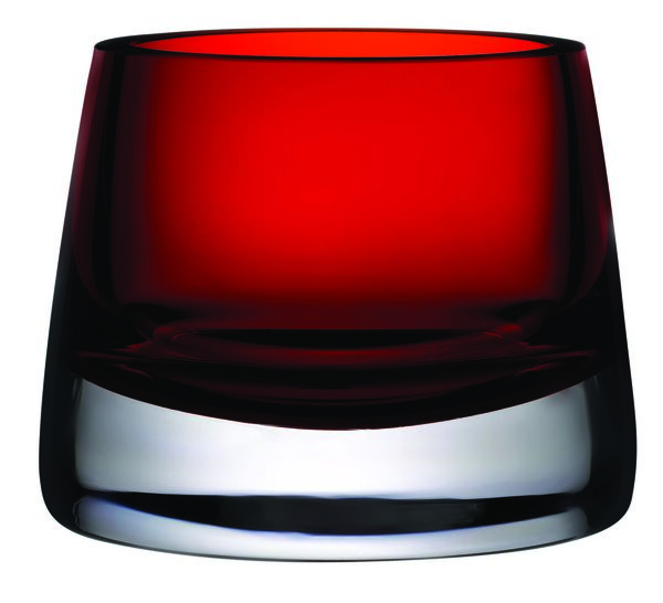 Подсвечник для чайной свечи Радость 8 см, стекло хрустальное, красный, Nude Glass