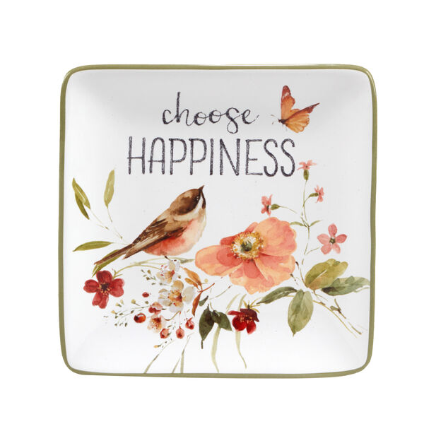 Тарелка пирожковая квадратная  Песня природы.Счастье 15х15 см, керамика, Certified International