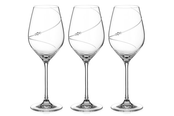Набор бокалов для белого вина Силуэт, 0,36 л, 6 шт. С кристаллами Сваровски.