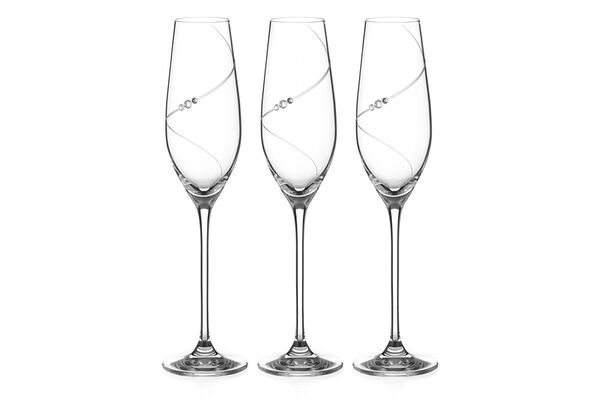 Набор бокалов для шампанского Силуэт, 0,21 л, 6 шт. С кристаллами Сваровски.
