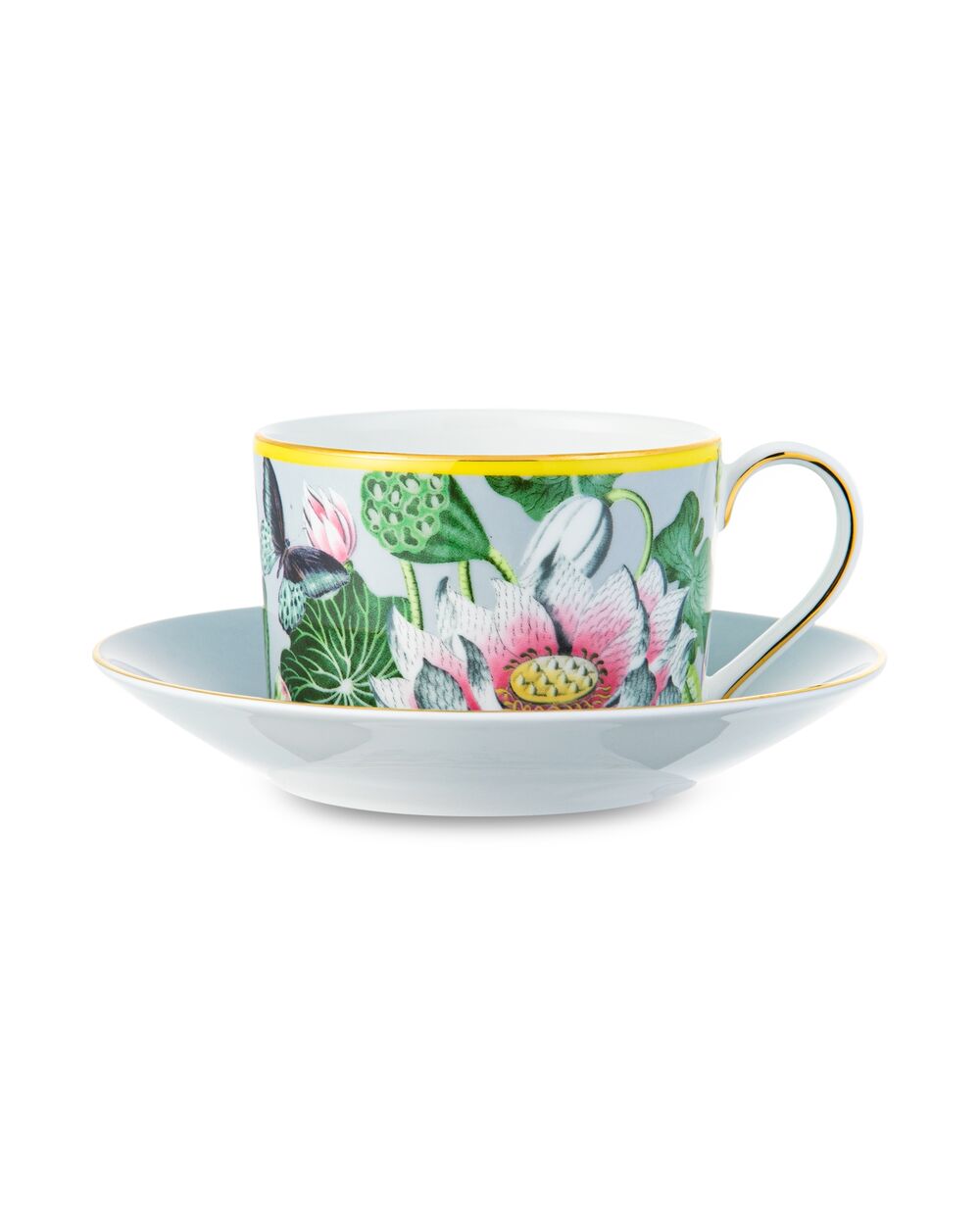 Чашка чайная с блюдцем Wedgwood Вандерласт Водяная лилия 180 мл, фарфор костяной - фото 1