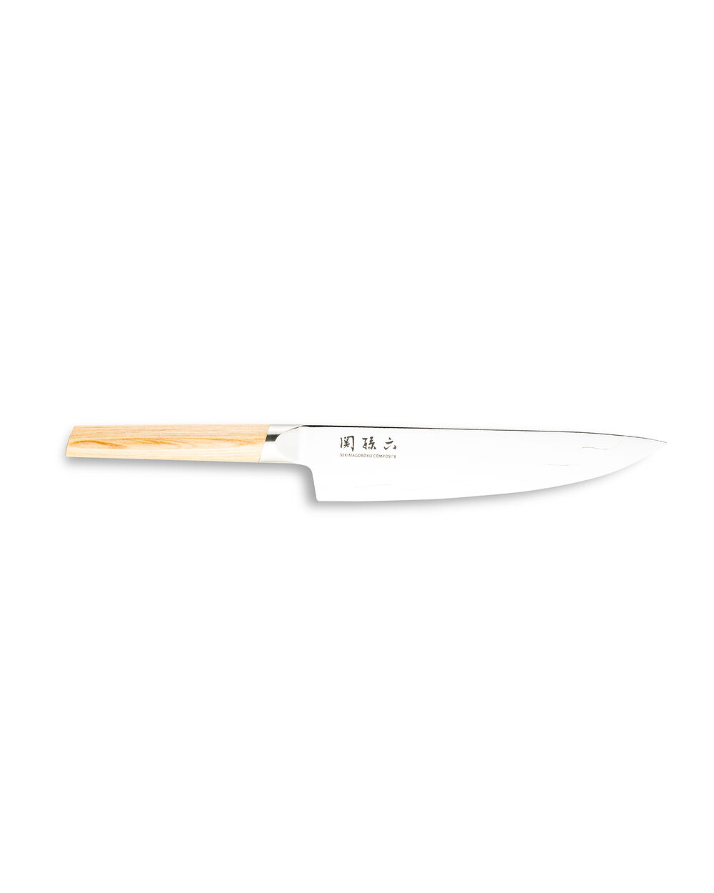 Нож поварской Шеф KAI Магороку Композит 20 см, два сорта стали, ручка светлое дерево - фото 1