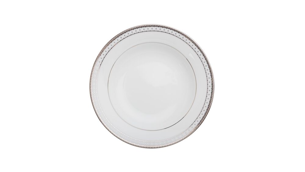Тарелка суповая Noritake Рочестер Платиновый кант 22,6 см - фото 1