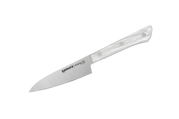 Нож кухонный "Samura HARAKIRI" овощной 99 мм, корроз.-стойкая сталь, белый акрил